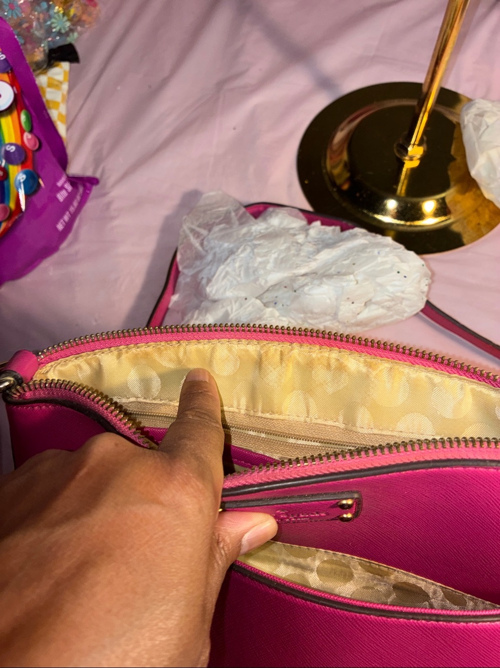 Kate Spade Hot Pink Crossbody with Gold Hardware - Picture 8 of 11